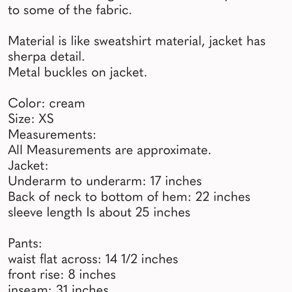 BOSTON PROPER Cream Moto Jacket and pants set sz XS - Picture 8 of 8